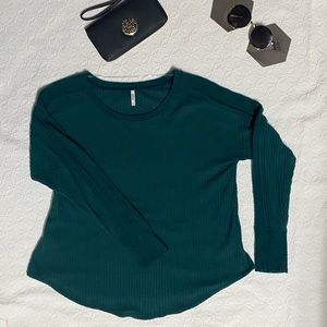Emerald Green Waffle Knit Longsleeve